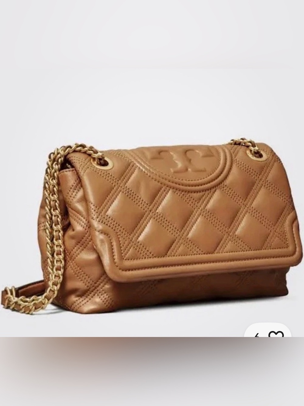 Tory Burch Fleming soft light brown moose shoulder bag